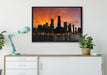 Chicago-Wolkenkratzer-Silhouette auf Leinwandbild gerahmt verschiedene Größen im Wohnzimmer