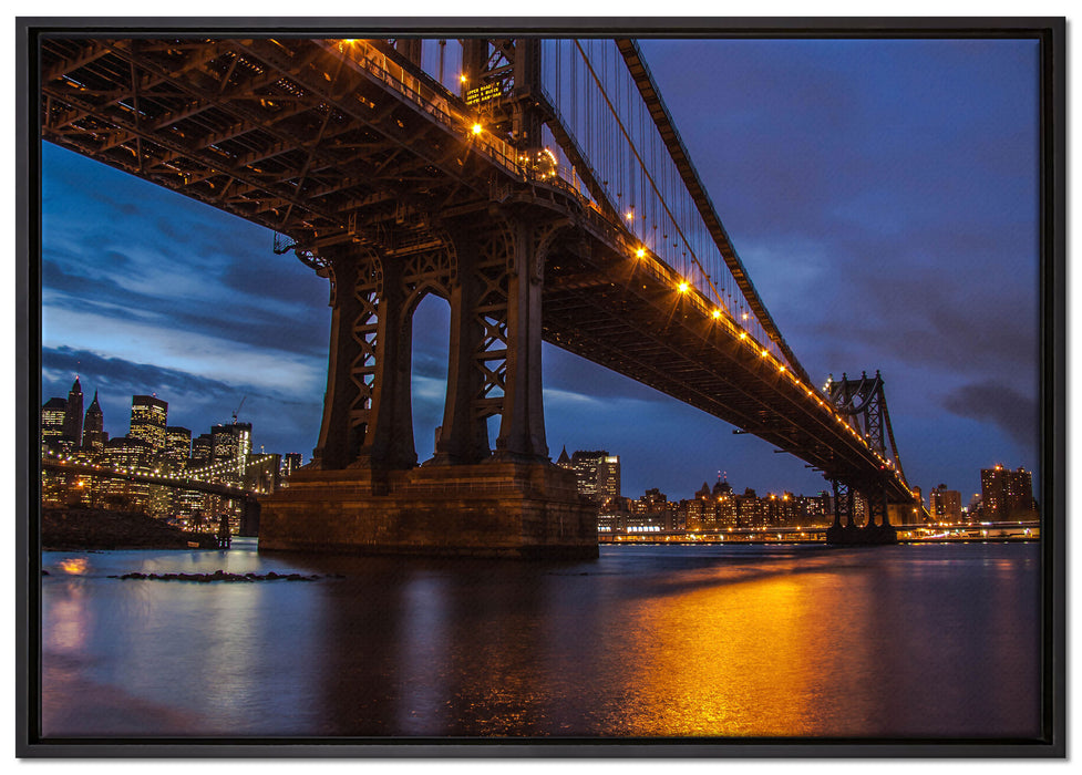 Manhatten Brücke New York auf Leinwandbild gerahmt Größe 100x70