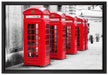 rote Londoner Telefonzellen auf Leinwandbild gerahmt Größe 60x40