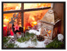weihnachtlich Fensterbrett auf Leinwandbild gerahmt Größe 80x60