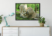 verliebtes Löwenpaar auf Leinwandbild gerahmt verschiedene Größen im Wohnzimmer