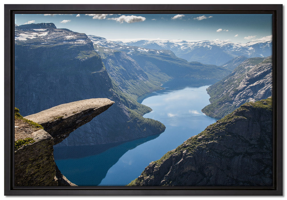 Blick auf wunderschönes Tal auf Leinwandbild gerahmt Größe 60x40