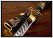strahlendes Samurai-Schwert auf Leinwandbild gerahmt Größe 100x70