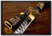 strahlendes Samurai-Schwert auf Leinwandbild gerahmt Größe 60x40