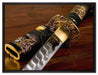 strahlendes Samurai-Schwert auf Leinwandbild gerahmt Größe 80x60
