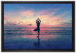 Yoga am Strand auf Leinwandbild gerahmt Größe 60x40