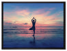 Yoga am Strand auf Leinwandbild gerahmt Größe 80x60