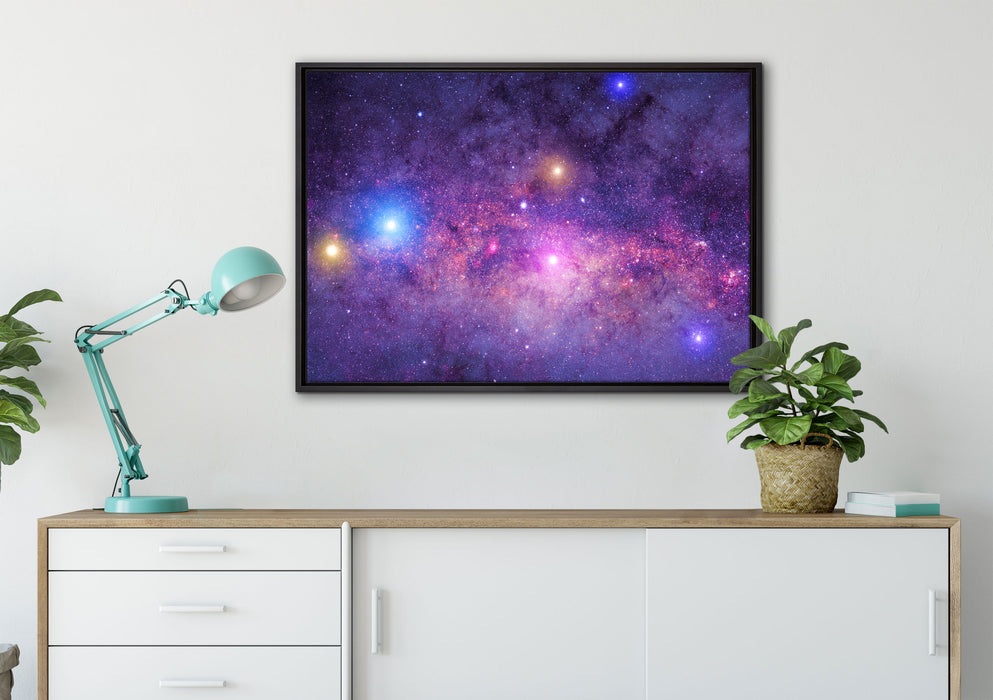 wunderbarer Blick in das Universum auf Leinwandbild gerahmt verschiedene Größen im Wohnzimmer