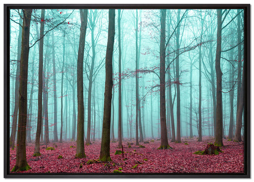 abstrakter Wald auf Leinwandbild gerahmt Größe 100x70