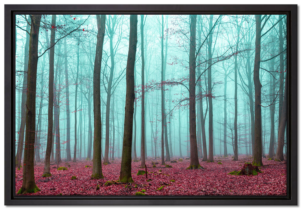 abstrakter Wald auf Leinwandbild gerahmt Größe 60x40