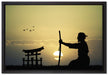 Samurai-Meister vor Horizont auf Leinwandbild gerahmt Größe 60x40