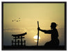 Samurai-Meister vor Horizont auf Leinwandbild gerahmt Größe 80x60