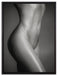 schlanker nackter Frauenkörper auf Leinwandbild gerahmt Größe 80x60