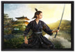 Samurai-Kriegerin Schnee auf Leinwandbild gerahmt Größe 60x40