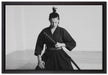 stolze Samurai-Kriegerin auf Leinwandbild gerahmt Größe 60x40