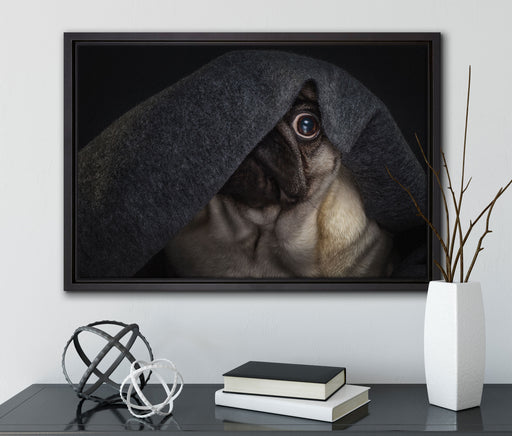 Süßer Lustiger Mobs Decke auf Leinwandbild gerahmt mit Kirschblüten