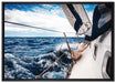Die weißen Segel der Yacht auf Leinwandbild gerahmt Größe 100x70