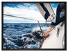Die weißen Segel der Yacht auf Leinwandbild gerahmt Größe 80x60