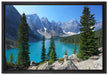 Moraine Lake kanadische Berge auf Leinwandbild gerahmt Größe 60x40