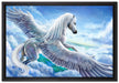 Pegasus fliegt über den Wolken auf Leinwandbild gerahmt Größe 60x40