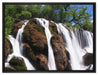Wasserfall im Dschungel auf Leinwandbild gerahmt Größe 80x60