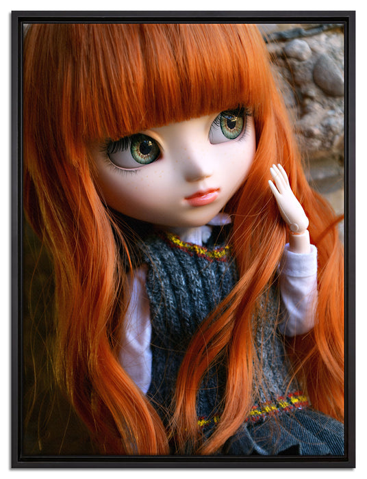 Pullip mit Augen auf Leinwandbild gerahmt Größe 80x60