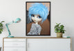 rebellische Pullip-Puppe auf Leinwandbild gerahmt verschiedene Größen im Wohnzimmer
