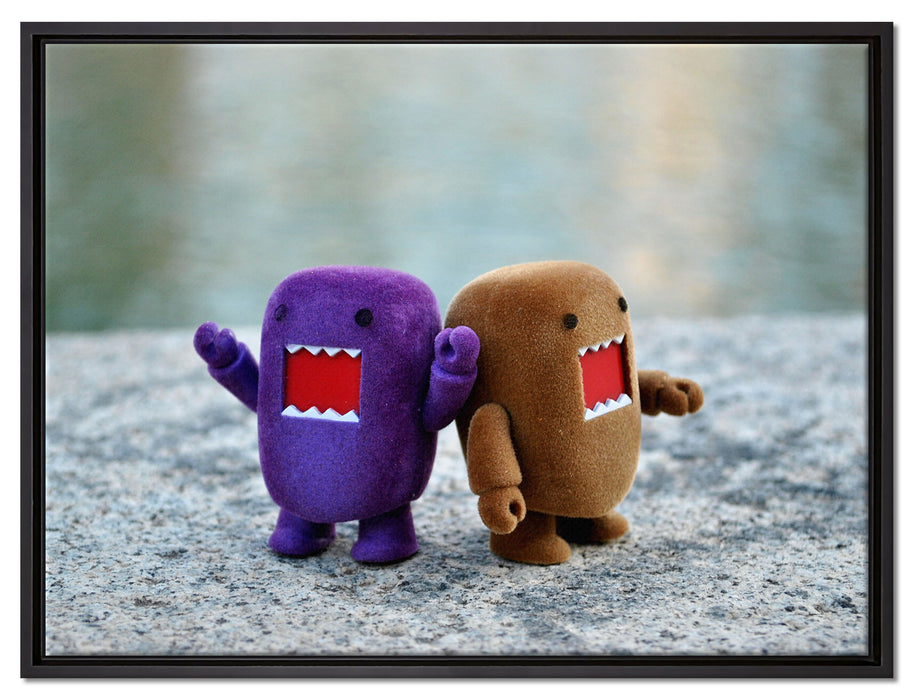 Rawr Monsterpuppen auf Leinwandbild gerahmt Größe 80x60