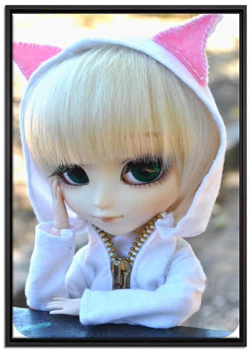 Pullip-Puppe auf Leinwandbild gerahmt Größe 100x70