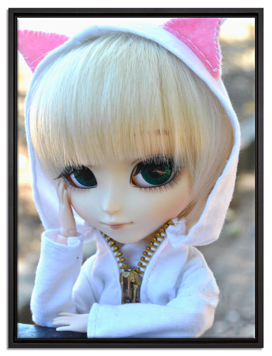 Pullip-Puppe auf Leinwandbild gerahmt Größe 80x60