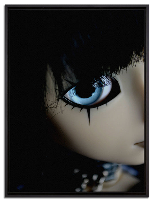 Pullip mit strahlend blau Augen auf Leinwandbild gerahmt Größe 80x60