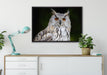 aufmerksame Waldohreule auf Leinwandbild gerahmt verschiedene Größen im Wohnzimmer