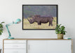 großes Nashorn in der Savanne auf Leinwandbild gerahmt verschiedene Größen im Wohnzimmer