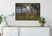 anmutige Giraffen in der Savanne auf Leinwandbild gerahmt verschiedene Größen im Wohnzimmer