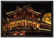 Dark prächtiges chinesisches Haus auf Leinwandbild gerahmt Größe 60x40