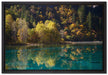 herbstlicher Wald am See auf Leinwandbild gerahmt Größe 60x40
