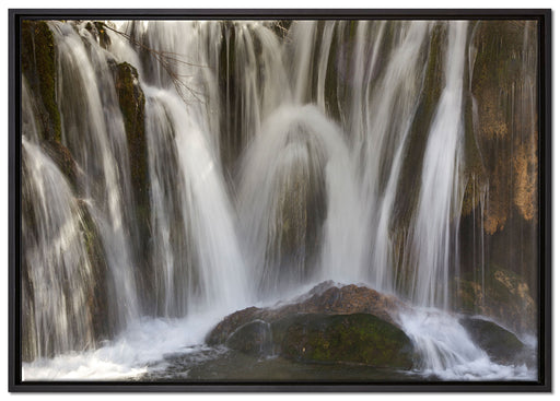 kleine Wasserfälle auf Leinwandbild gerahmt Größe 100x70
