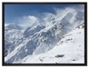 schneebedeckte Berggipfel auf Leinwandbild gerahmt Größe 80x60
