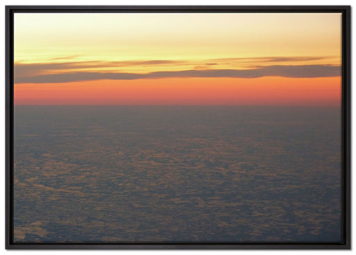 Eismeer bei Sonnenuntergang auf Leinwandbild gerahmt Größe 100x70