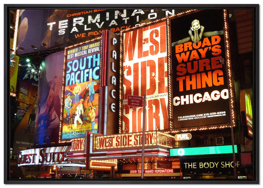 Programm des legendären Broadway's auf Leinwandbild gerahmt Größe 100x70