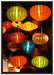 chinesische Laternen auf Leinwandbild gerahmt Größe 100x70