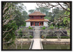 chinesischer Tempel auf Leinwandbild gerahmt Größe 100x70