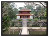 chinesischer Tempel auf Leinwandbild gerahmt Größe 80x60