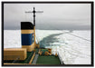 riesiges Schiff in Eisdecke auf Leinwandbild gerahmt Größe 100x70
