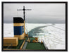 riesiges Schiff in Eisdecke auf Leinwandbild gerahmt Größe 80x60