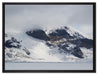 schneebedecktes Gebirge auf Leinwandbild gerahmt Größe 80x60