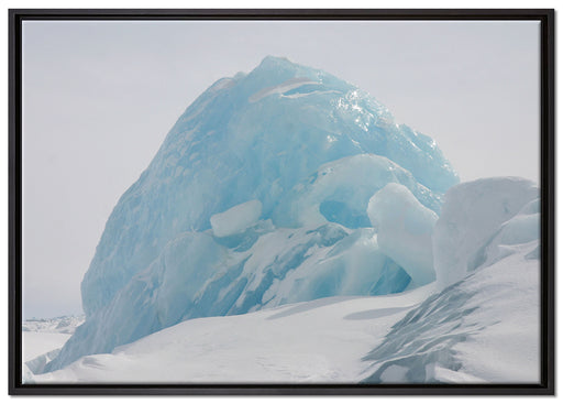 gewaltiger Eisblock auf Leinwandbild gerahmt Größe 100x70