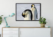 Kaiserpinguine auf Leinwandbild gerahmt verschiedene Größen im Wohnzimmer