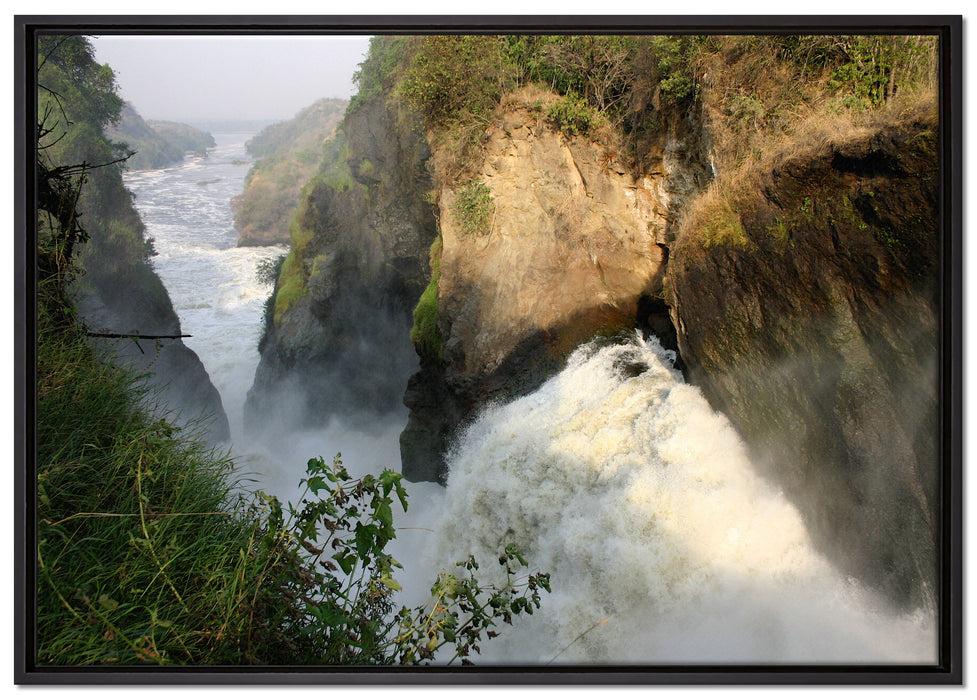 gigantischer Wasserfall auf Leinwandbild gerahmt Größe 100x70