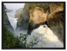 gigantischer Wasserfall auf Leinwandbild gerahmt Größe 80x60